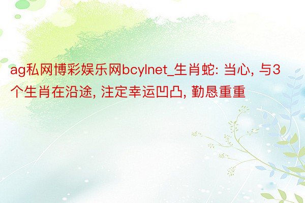 ag私网博彩娱乐网bcylnet_生肖蛇: 当心， 与3个生肖在沿途， 注定幸运凹凸， 勤恳重重